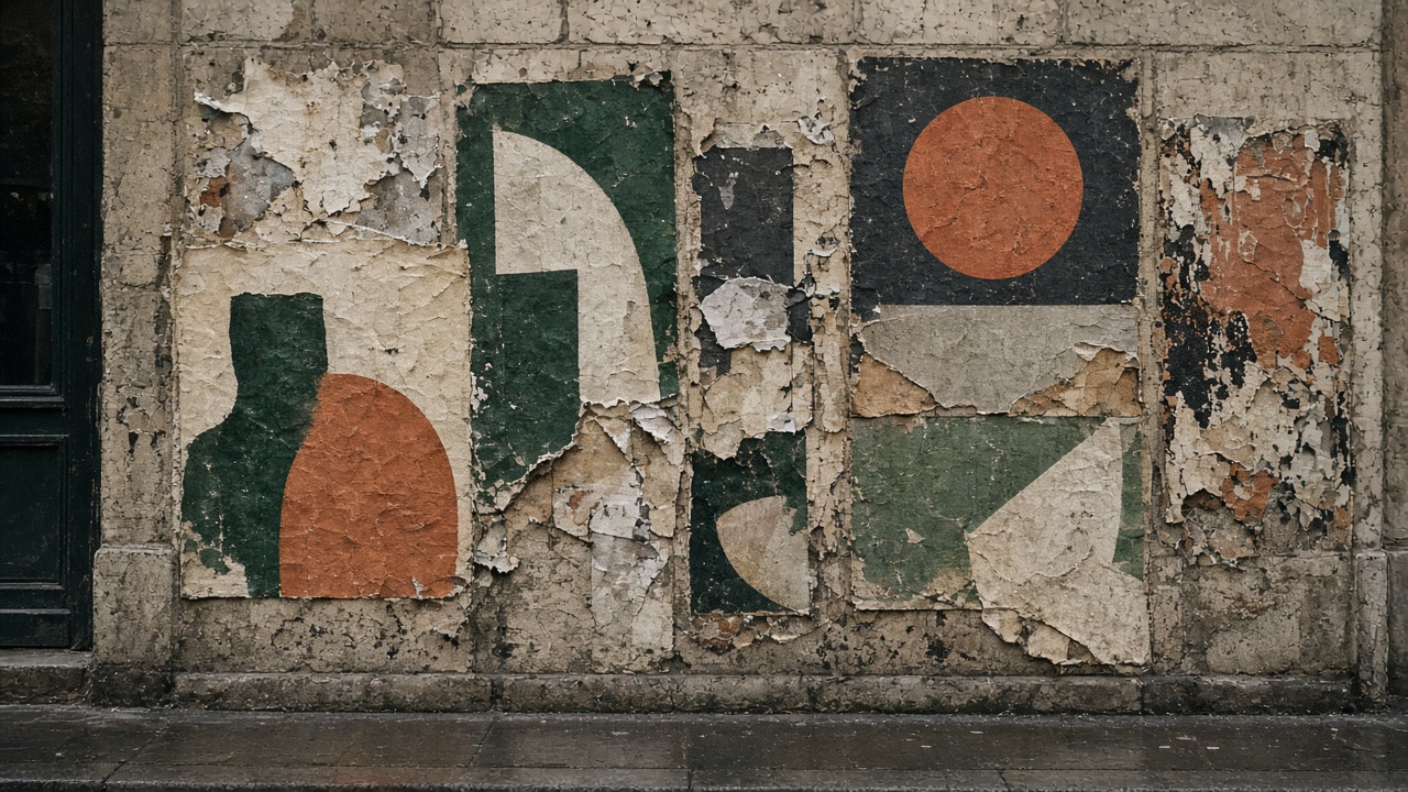 Mur d’affiches culturelles superposées