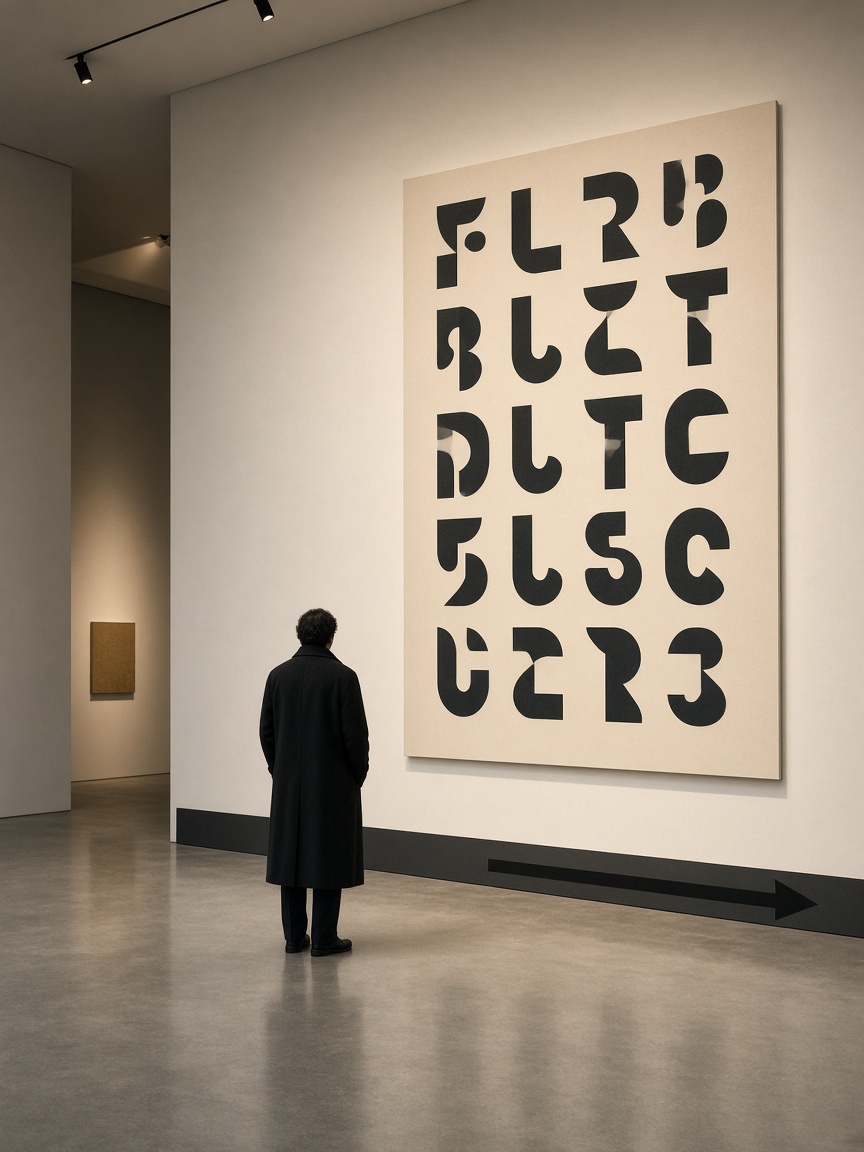 Panneau typographique dans une salle d’exposition